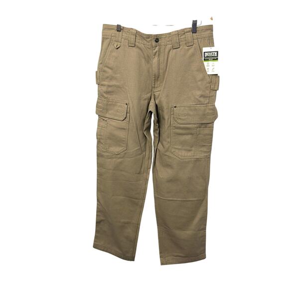 Duluth Trading Mens Fire Hose Relexed Fit Cargo Work Pants 35 x 34 Desert Khaki - Picture 1 of 10
